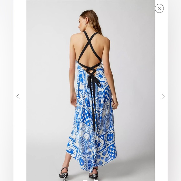 NWT UO Ecote Janet Strappy Back Midi Dress - Picture 3 of 15